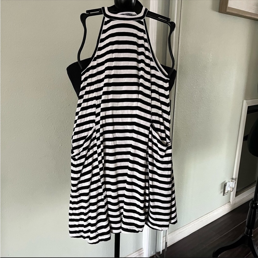 Harper Canyon Black & white Striped Jersey Dress, Pockets Size Large 10/12 EUC